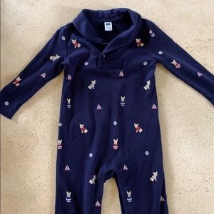 Janie & Jack Navy W/ French Bulldogs One Piece